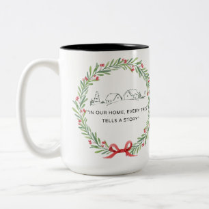 Gemütliche Dorfgirlande Geschichte Zweifarbige Tasse