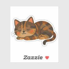 Gemütliche Dreifarben-Katzen-Träume Aufkleber