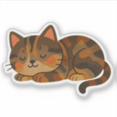 Gemütliche Dreifarben-Katzen-Träume Aufkleber (Vorderseite)