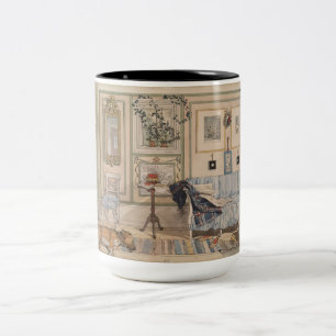 Gemütliche Ecke (von Carl Larsson) Zweifarbige Tasse