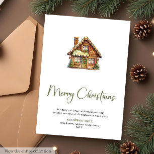 Gemütliche editierbare Schriftart Weihnachtsgrußka Feiertagskarte