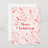 Gemütliche, elegante Weihnachtskarte Ankündigungspostkarte (Vorne/Hinten)