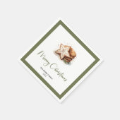 Gemütliche Erdtöne Weihnachtskekse Personalisierte Serviette (Ecke)
