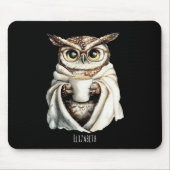 Gemütliche Eule mit Kaffeetasse-Mauspad Mousepad (Vorne)