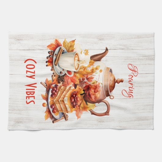 Gemütliche Farben gießen - Fall Geschirrtuch (Horizontal)