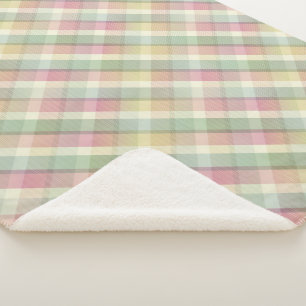 Gemütliche farbenfrohe Tartan-Sherpa-Decke Sherpadecke