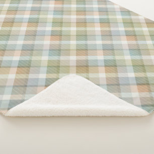 Gemütliche farbenfrohe Tartan-Sherpa-Decke Sherpadecke