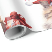 Gemütliche Ferienkatze mit festlicher Dekoration Geschenkpapier (Rolleneckpunkt)