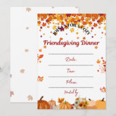 Gemütliche Friendsgiving-Dinner-Einladung Einladung (Vorne/Hinten)
