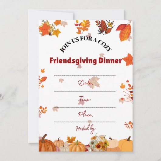 Gemütliche Friendsgiving-Dinner-Einladung Einladung (Vorderseite)