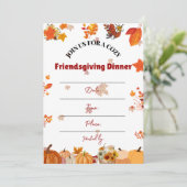 Gemütliche Friendsgiving-Dinner-Einladung Einladung (Stehend Vorderseite)