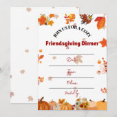 Gemütliche Friendsgiving-Dinner-Einladung Einladung (Vorne/Hinten)