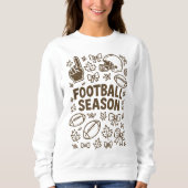 Gemütliche Fußball-Saison Doodle Collage Sweatshirt (Vorderseite)