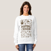 Gemütliche Fußball-Saison Doodle Collage Sweatshirt (Vorne ganz)