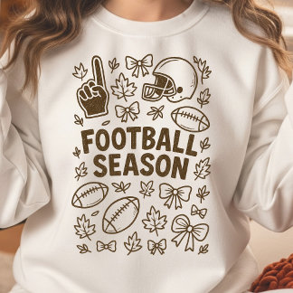 Gemütliche Fußball-Saison Doodle Collage Sweatshirt
