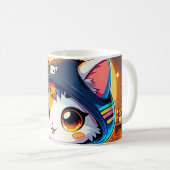 Gemütliche Gamer-Katze in einem Hoodie Kaffeetasse (VorderseiteRechts)