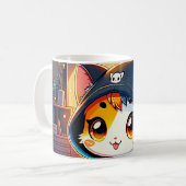 Gemütliche Gamer-Katze in einem Hoodie Kaffeetasse (Vorderseite Links)