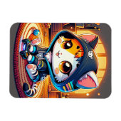 Gemütliche Gamer-Katze in einem Hoodie Magnet (Horizontal)