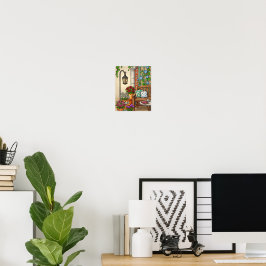 Gemütliche Gartenbank Kunst Poster
