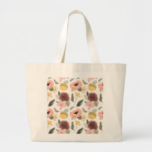 Gemütliche Gartenblumen-Illustration Jumbo-Tasche Jumbo Stoffbeutel