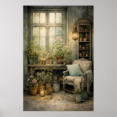 Gemütliche Gartenfensterecke Poster (Vorne)