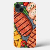 Gemütliche gegrillte Gemüse und leckeres Fleisch