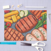 Gemütliche gegrillte Gemüse und leckeres Fleisch Seidenpapier (Handwerk)