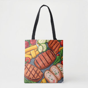 Gemütliche gegrillte Gemüse und leckeres Fleisch Tasche