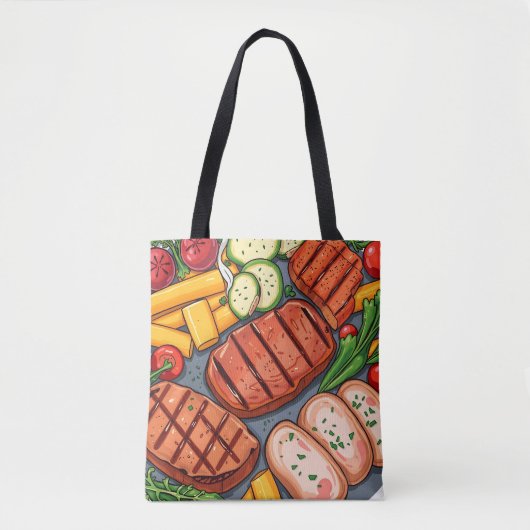 Gemütliche gegrillte Gemüse und leckeres Fleisch Tasche (Vorderseite)