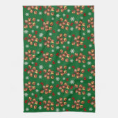 Gemütliche geröstete Kastanien und Schneeflocken W Geschirrtuch (Vertikal)