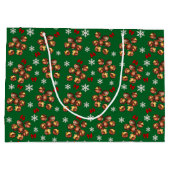 Gemütliche geröstete Kastanien und Schneeflocken W Große Geschenktüte (Rückseite)