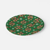 Gemütliche geröstete Kastanien und Schneeflocken W Pappteller (Schrägansicht)