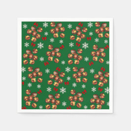 Gemütliche geröstete Kastanien und Schneeflocken W Serviette