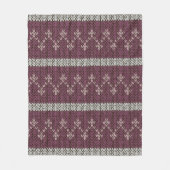 Gemütliche Gestrickte Muster-Wurfdecke in Burgunde Fleecedecke (Vorderseite)