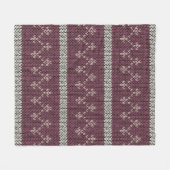 Gemütliche Gestrickte Muster-Wurfdecke in Burgunde Fleecedecke (Vorderseite (Horizontal))