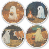 Gemütliche Ghost-Sticker (Set von 4 Jahren) Aufkleber (Vorderseite)