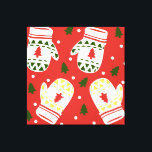 Gemütliche Gold Winter Gloves Leinwanddruck<br><div class="desc">Warmes und fröhliches Muster von gemütlichen Winterhandschuhen gepaart mit festlichen Weihnachtsbäumen,  die den Geist von Winter und Feiertagsfreude zusammenbringen.</div>