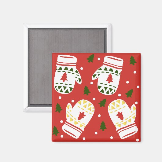 Gemütliche Gold Winter Gloves Magnet (Vorderseite/Rückseite)