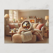 Gemütliche Groundhog Winterwärme Postkarte (Vorderseite)