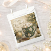 Gemütliche Grüne Gold Hot Cocoa Marshmallows Geschenktütchen (Ausgeschnitten)