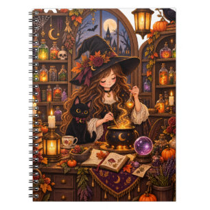 Gemütliche Halloween-Apotheke-Hexe Notizblock