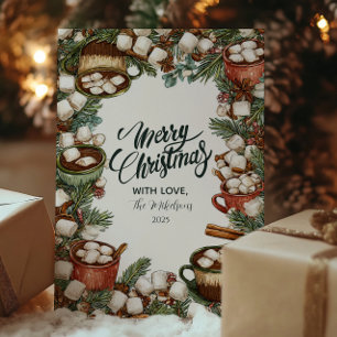 Gemütliche Heiße Kakao-Tasse Frohe Weihnachten
