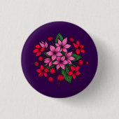 Gemütliche helle Blumen Button (Vorderseite)