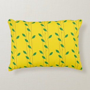 Gemütliche, hellgelbe Blätter Cotton Accent Pillow Dekokissen