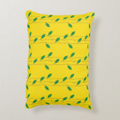 Gemütliche, hellgelbe Blätter Cotton Accent Pillow Dekokissen (Rückseite(Vertikal))