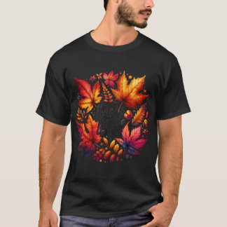 Gemütliche Herbst-Aquarell-Kürbisse Blätter Perfek T-Shirt