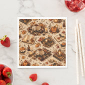 Gemütliche Herbst-Ernte-Kürbis-Papier-Servietten Serviette (Beispiel)