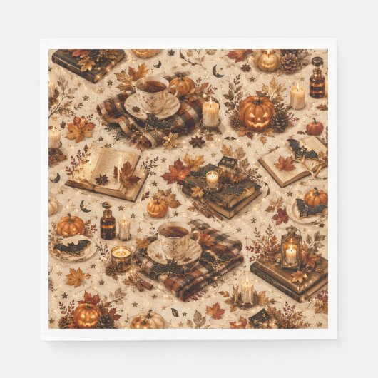Gemütliche Herbst-Ernte-Kürbis-Papier-Servietten Serviette (Vorderseite)