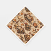 Gemütliche Herbst-Ernte-Kürbis-Papier-Servietten Serviette (Ecke)