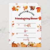 Gemütliche Herbst-Freundesdankfest-Einladung Einladung (Vorne/Hinten)